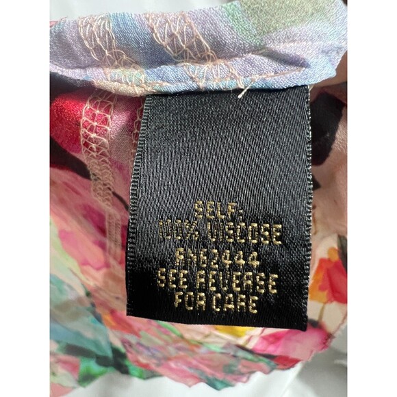 Nicole Miller Artelier BLUSH/MULTI WATERCOLOR Floral Hi-Low Top Sz PS - Picture 9 of 10